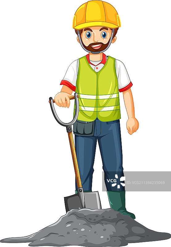 建筑工人卡通形象图片素材