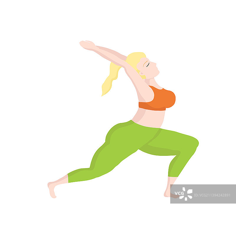 练习瑜伽的快乐的超重欧洲女人图片素材