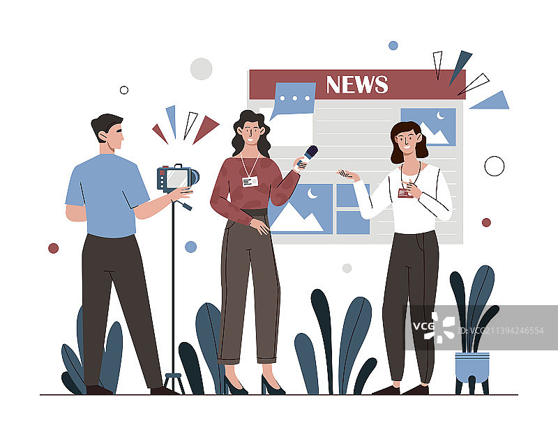 记者和操作员图片素材