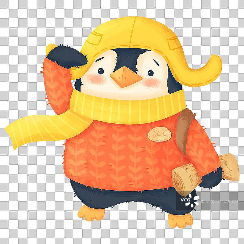 徒步旅行企鹅拟人插画图片素材