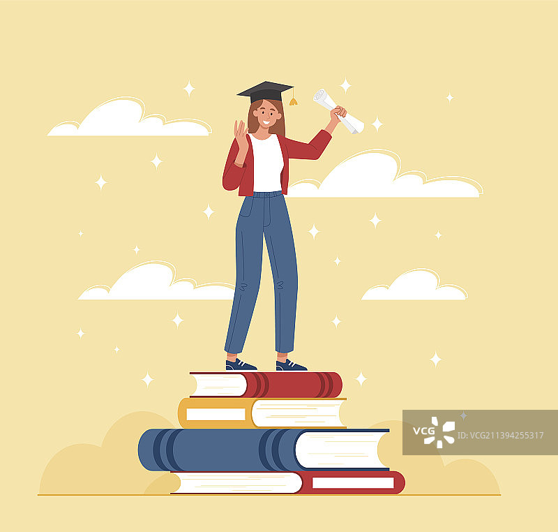 女学生和书图片素材