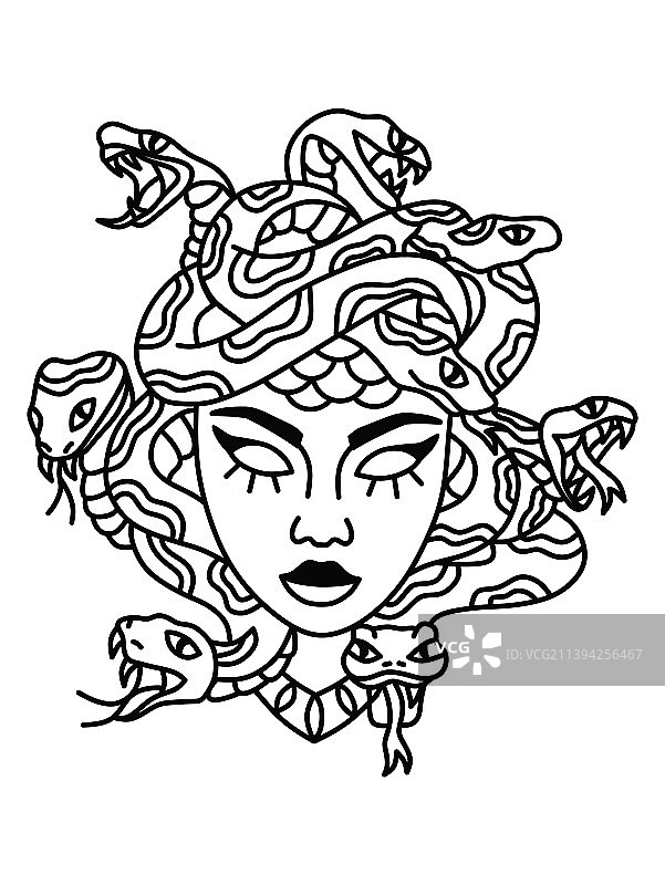 美杜莎蛇发头像图片素材