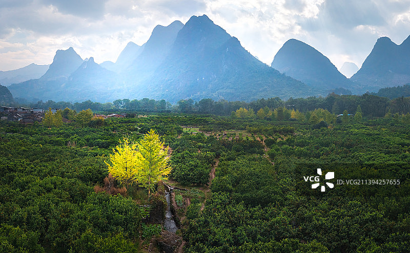 烟雨桂林思江图片素材