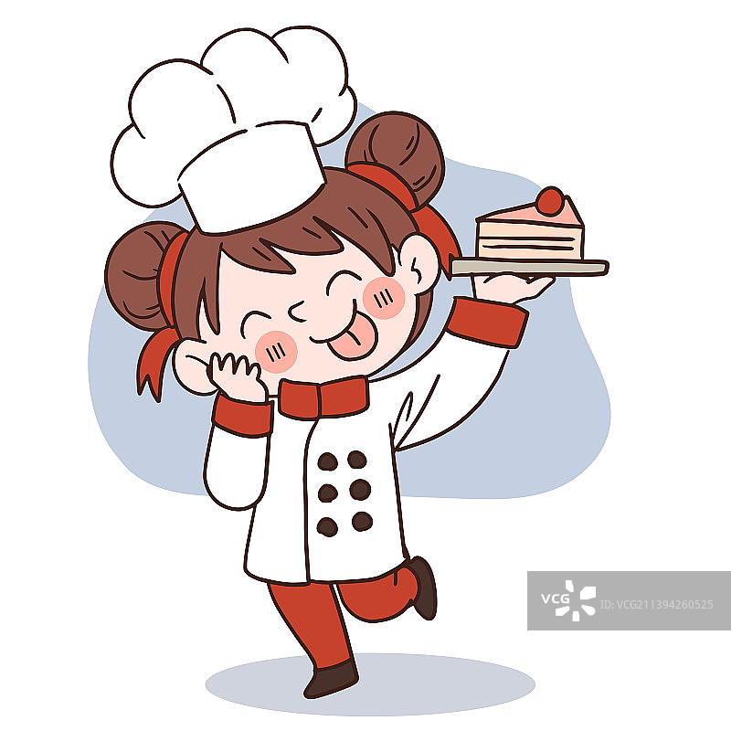 快乐微笑的小女孩厨师做饭图片素材
