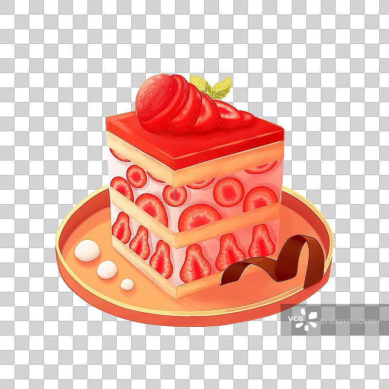 草莓奶油慕斯蛋糕图片素材