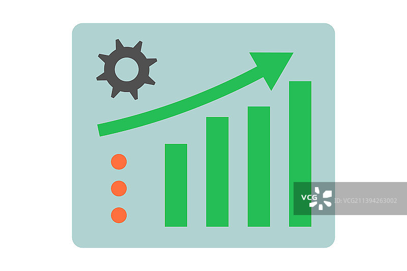 商业改进柱状图和齿轮图标图片素材