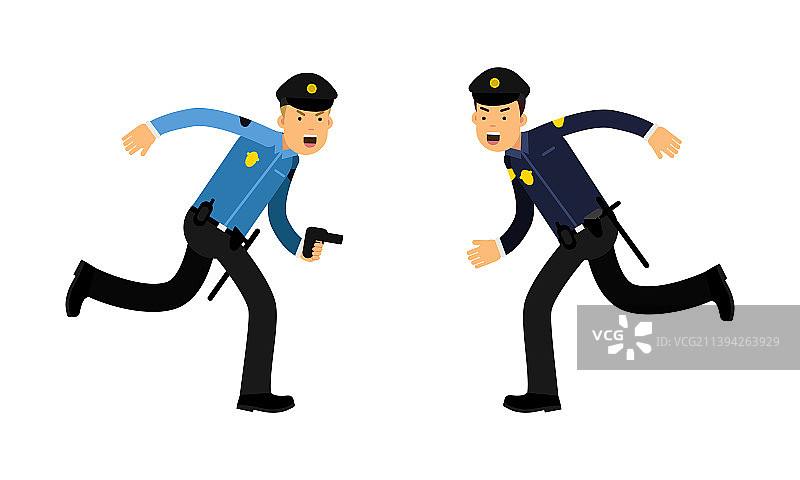 持枪奔跑的警察图片素材
