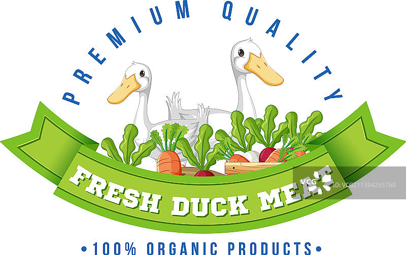 鸭子和蔬菜Logo设计图片素材