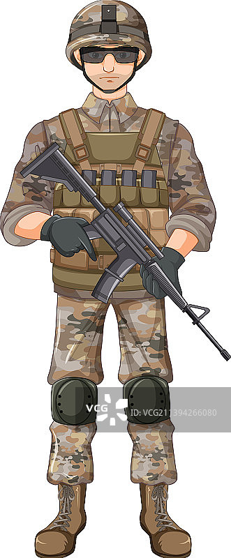制服士兵卡通人物图片素材
