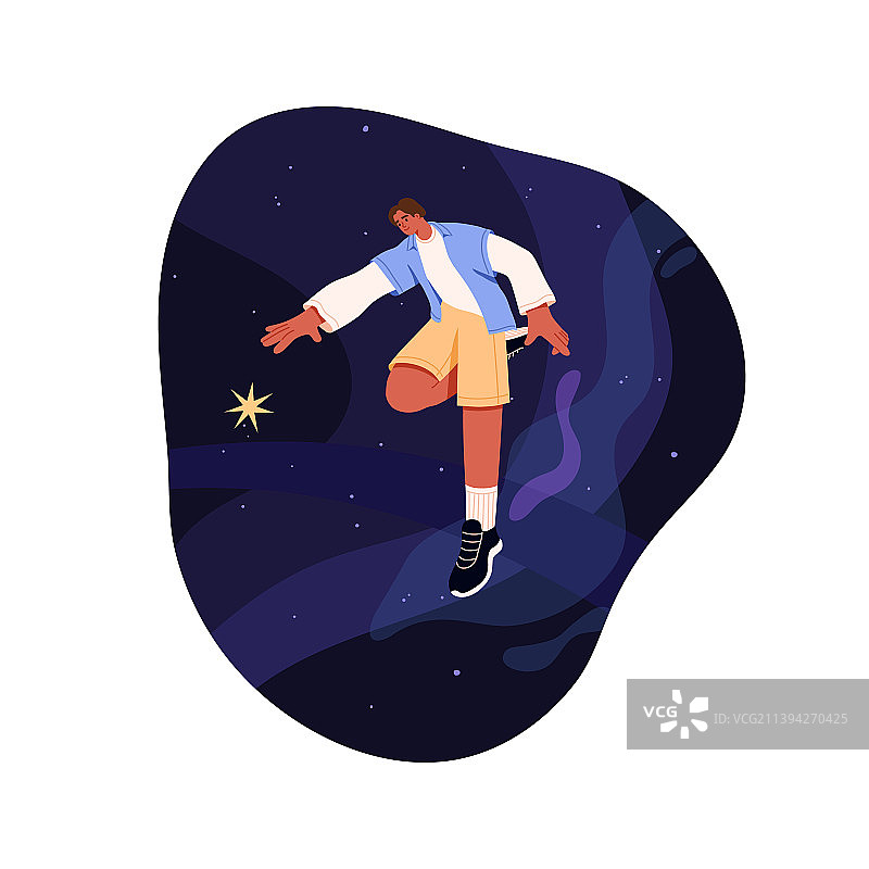 在太空中寻找灵感的人图片素材