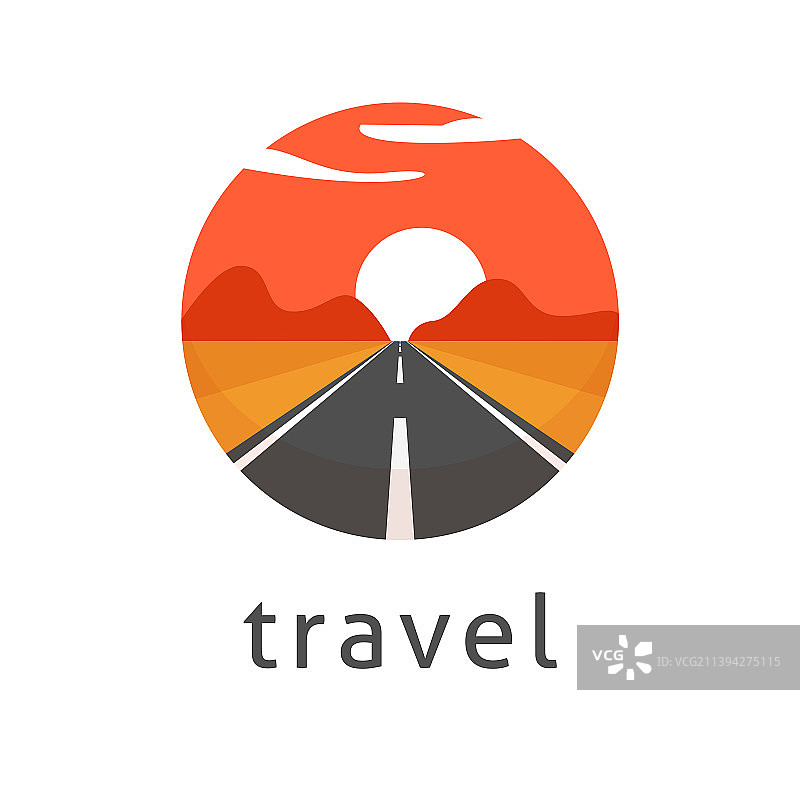 高速公路日落沙漠之旅标志图片素材