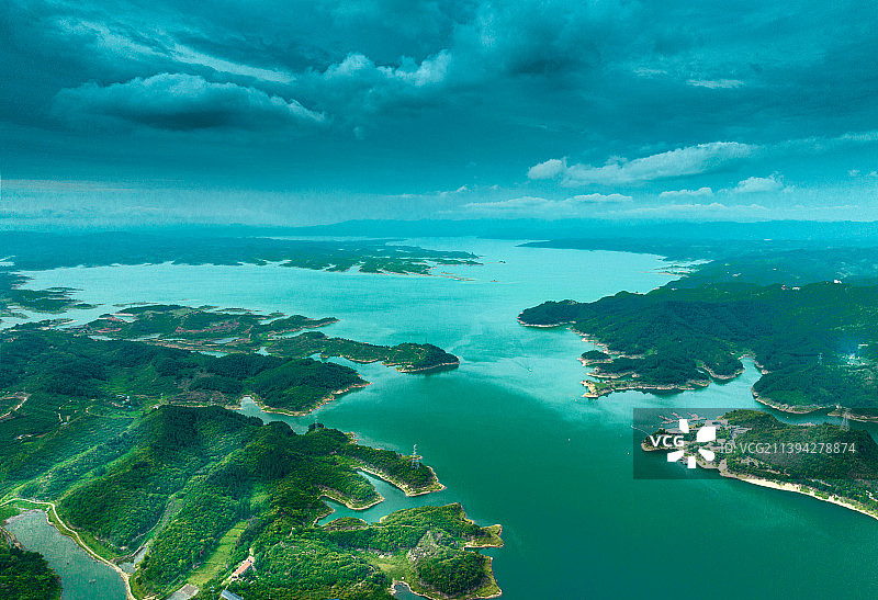 南水北调控制工程中的太极湖图片素材