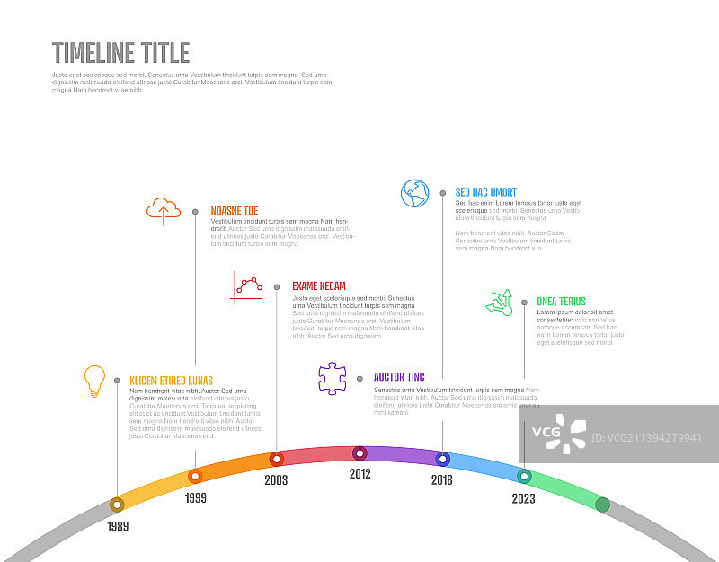 公司里程碑弧形信息图图片素材
