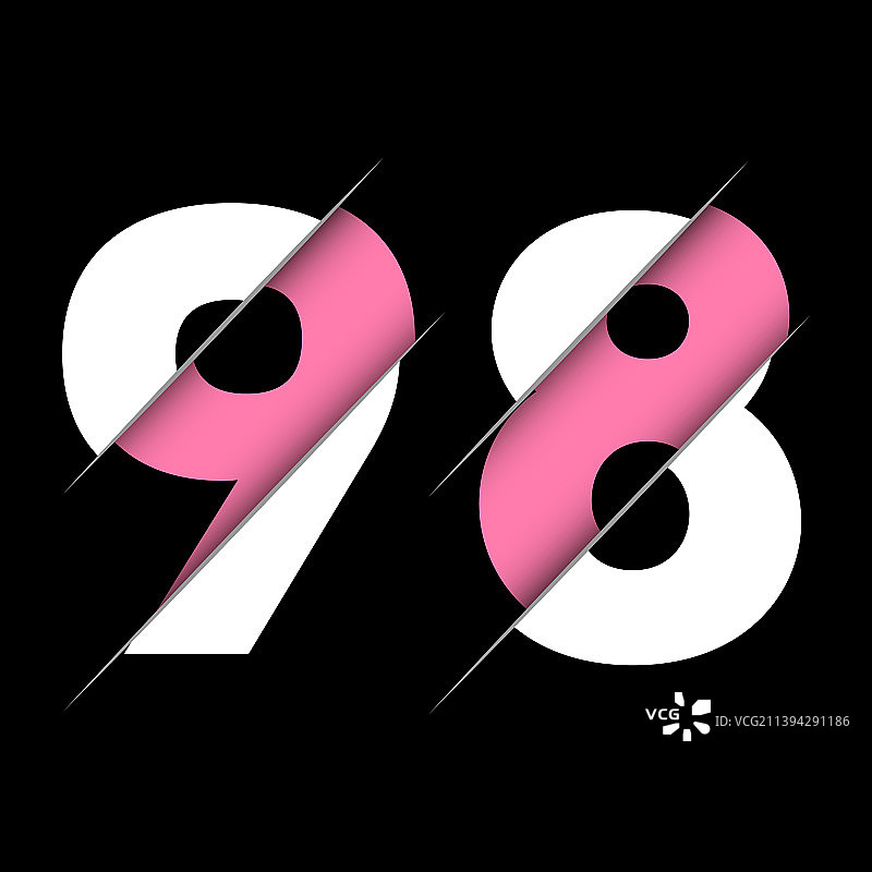 创意切割98数字logo设计图片素材