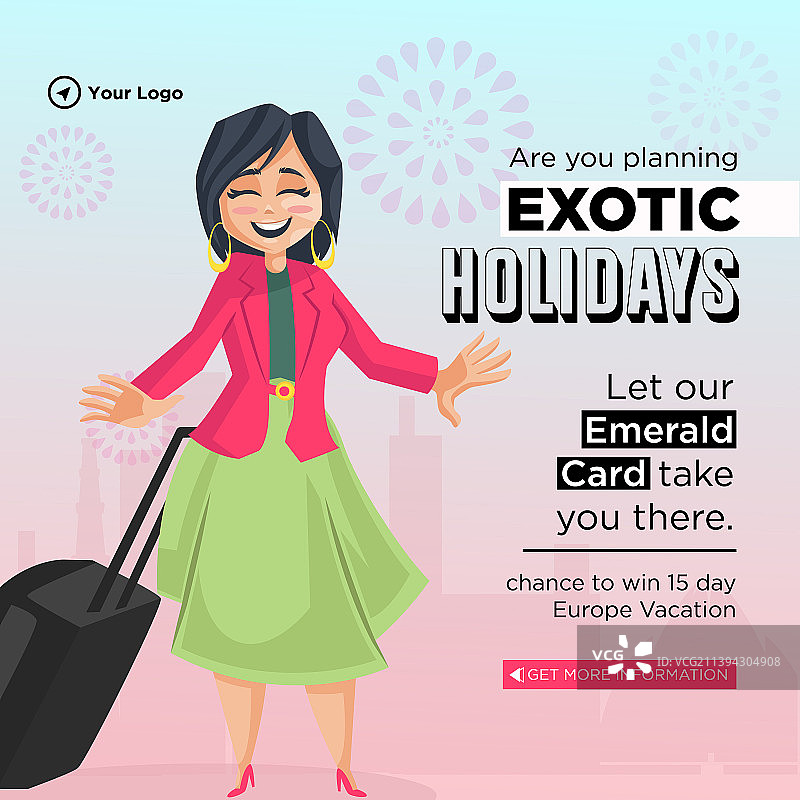 异国假期旅行banner设计图片素材