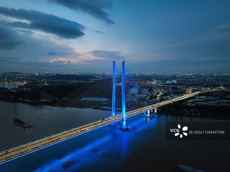 广东省江门市蓬江区江顺大桥航拍图片素材