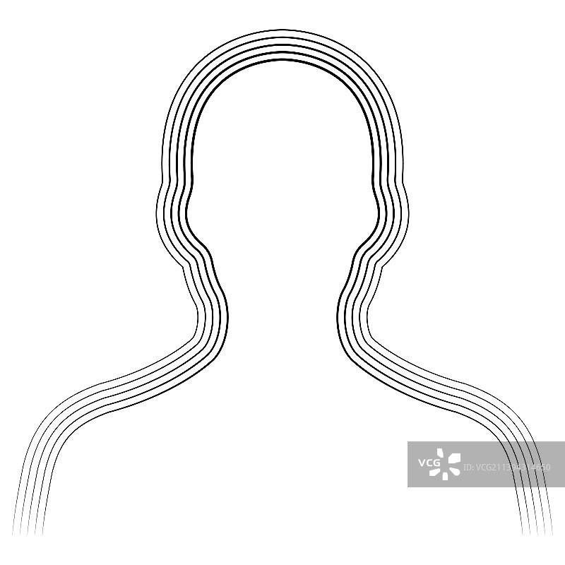 人体半身轮廓头像图片素材