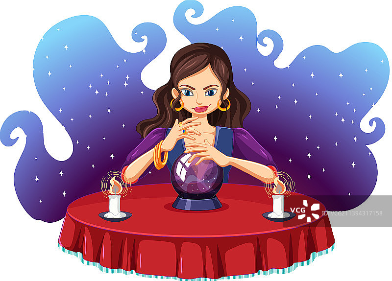 算命先生和水晶球图片素材