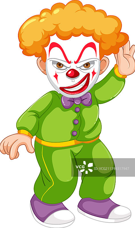 身穿绿色服装的小丑图片素材