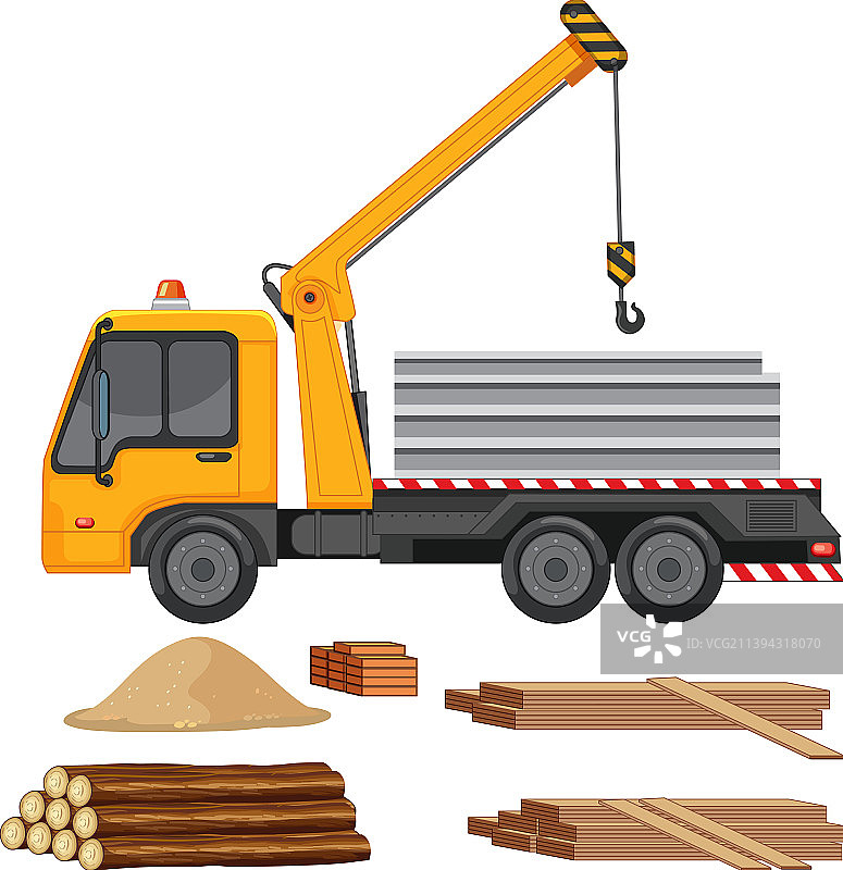 白色背景上的移动式起重机图片素材