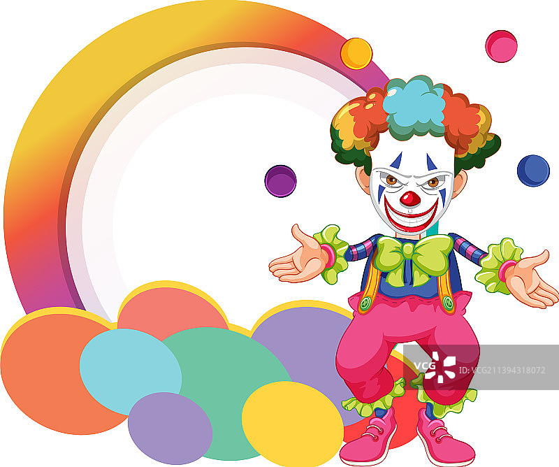 带有空白banner的小丑卡通人物图片素材
