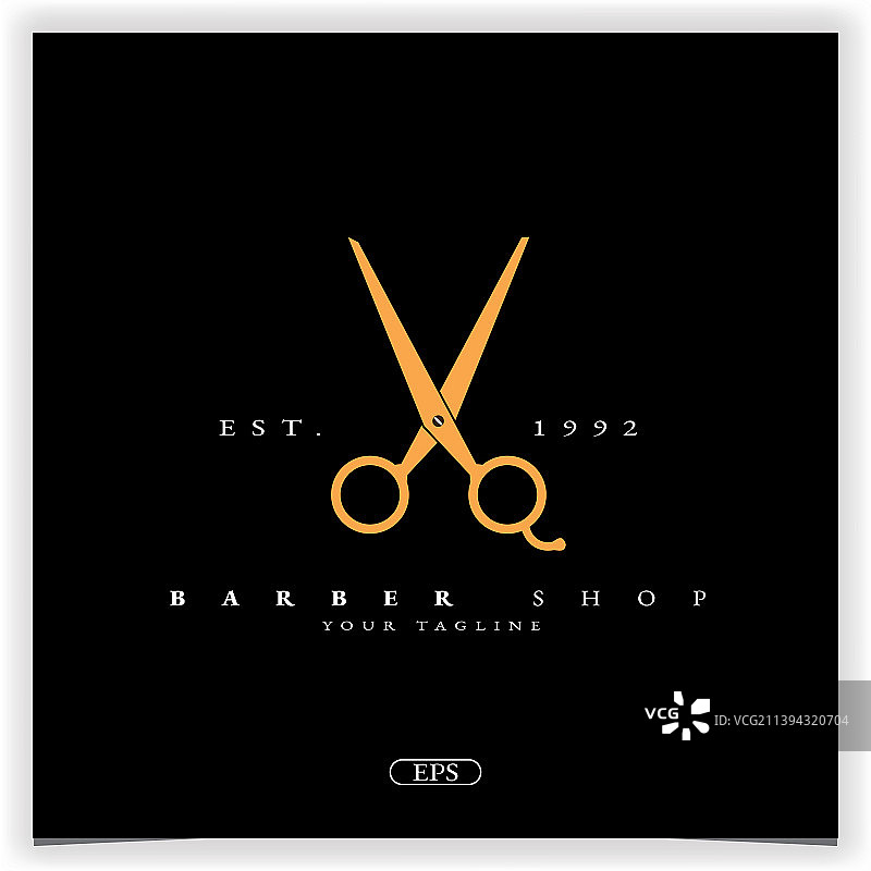 理发店剪发和剃须标志图片素材