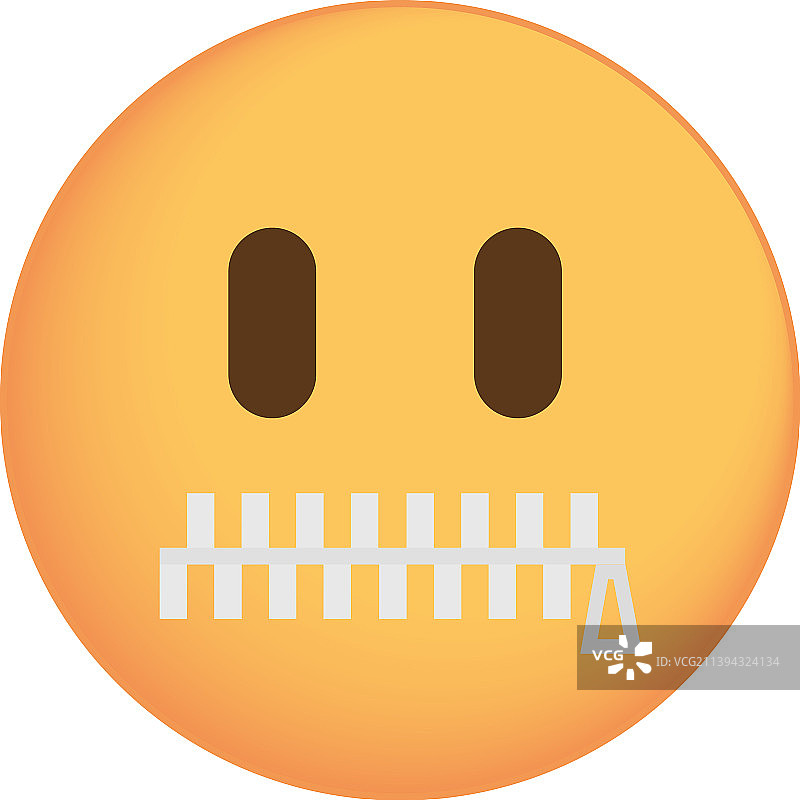 拉链嘴表情符号图片素材