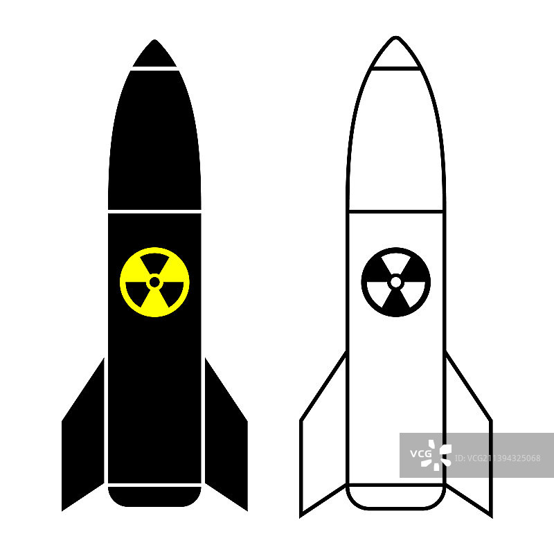 黑色原子弹扁平图标图片素材