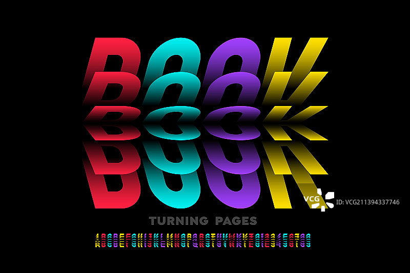 彩色书本翻页字体图片素材