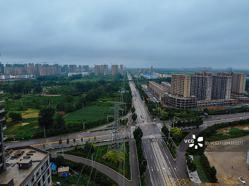 定陶区 菏泽 范阳路 汉源路 航拍 中医院图片素材