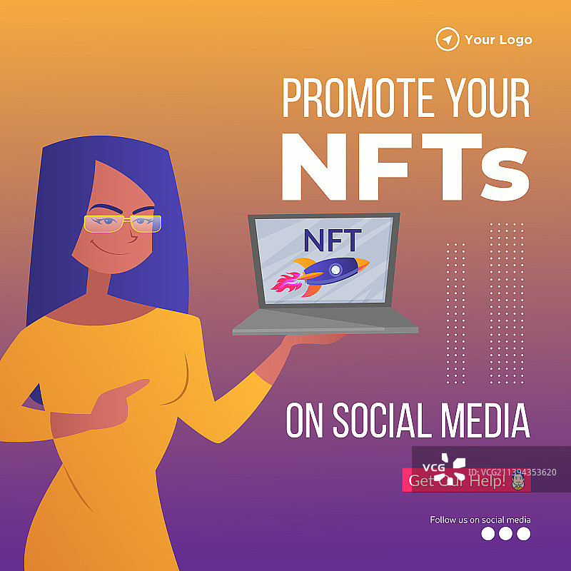 社交媒体NFT推广banner设计图片素材