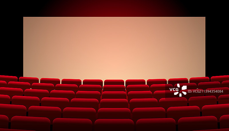 带水幕的红色电影院座位图片素材