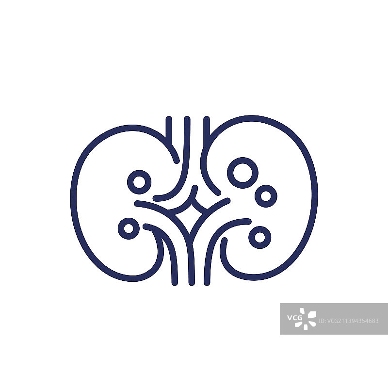 肾结石和肾脏疼痛线条图标图片素材