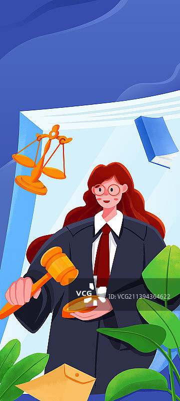 律师法官政务人物宣传插画图片素材