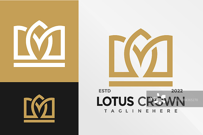 莲花皇冠logo设计模板图片素材