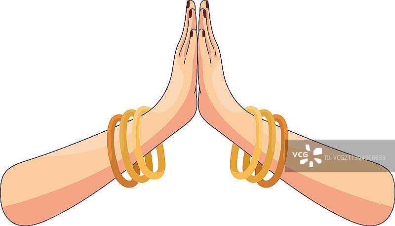 女人合掌表示敬意图片素材