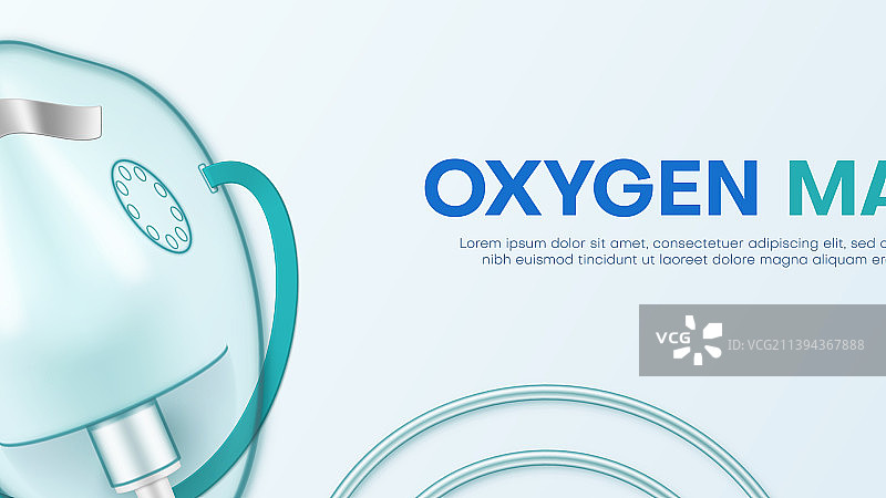 氧气面罩人工肺通气逼真效果图片素材