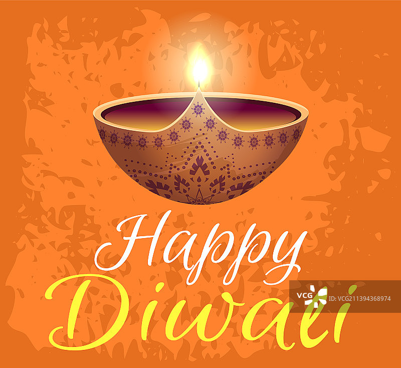 排灯节快乐装饰贺卡图片素材