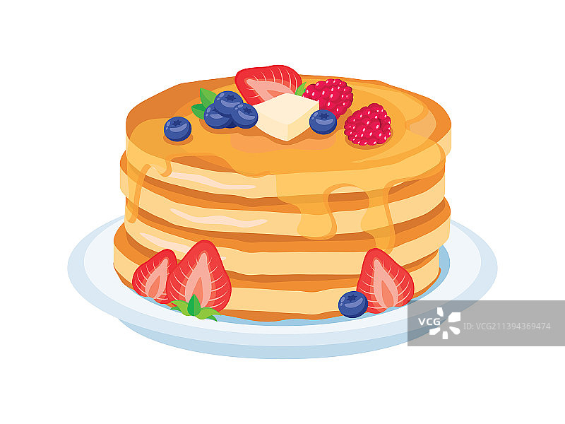 浆果糖浆新鲜薄烤饼图片素材