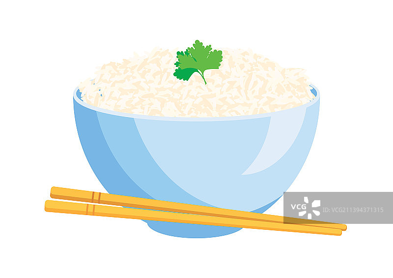 蓝色米饭碗和筷子图标图片素材