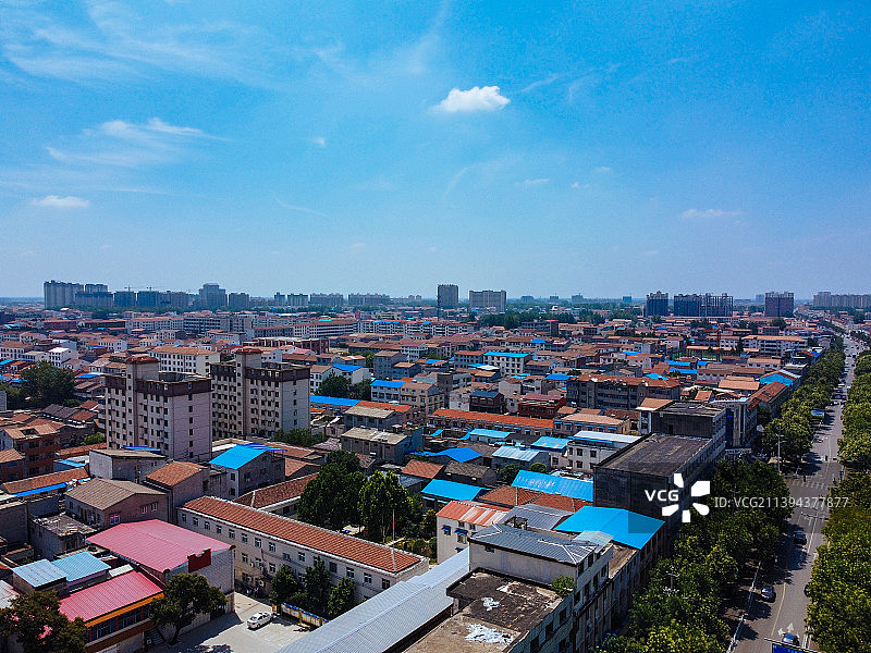 扶沟县 扶沟人民会堂 国芳购物 新建东路 航拍图片素材