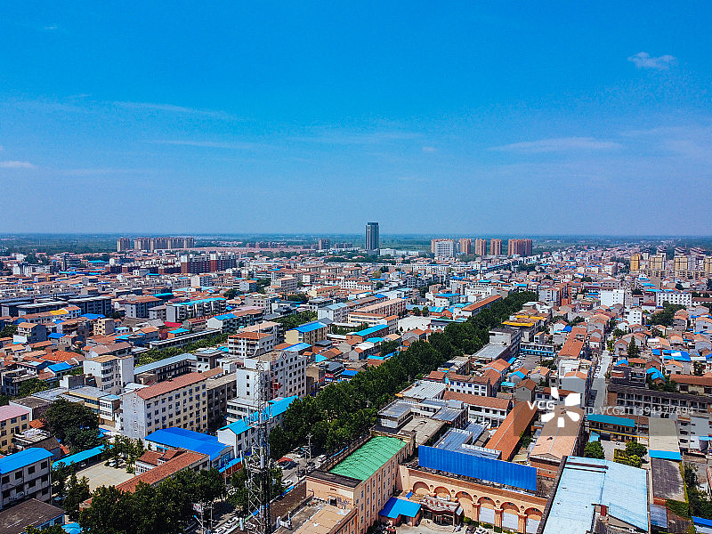 扶沟县 扶沟人民会堂 国芳购物 新建东路 航拍图片素材