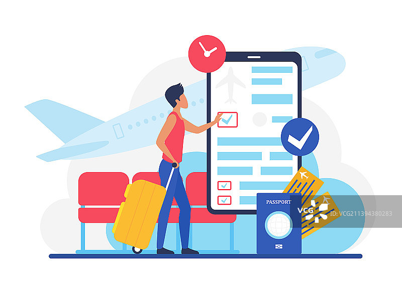 在线预订机票手机应用图片素材