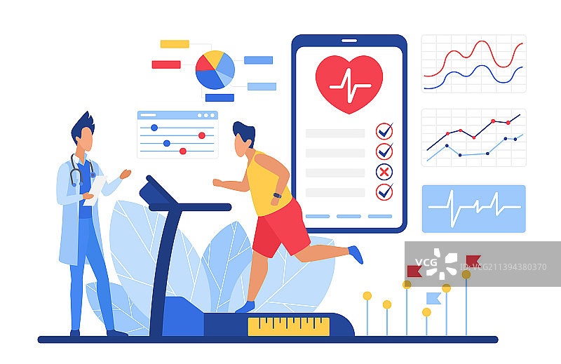 心肺运动心跳追踪App图片素材