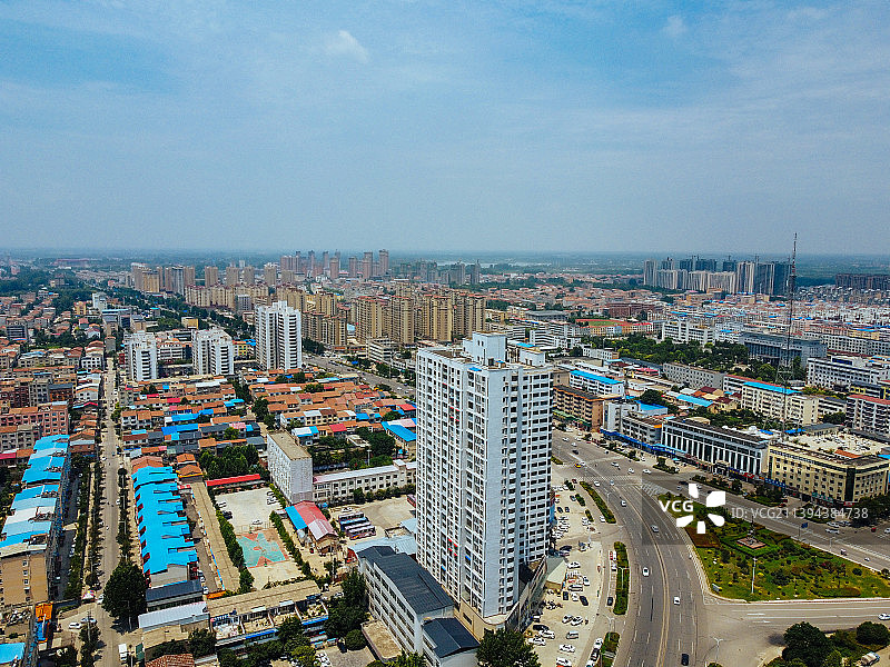 鄢陵县 花都大道 阳光城 四季花城 航拍图片素材