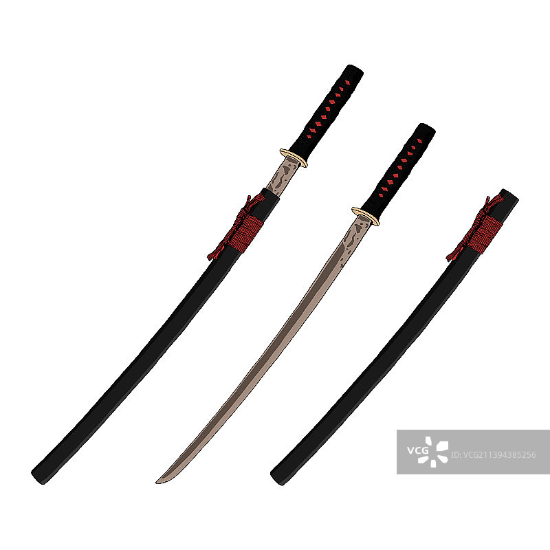 卡通日本武士刀图片素材