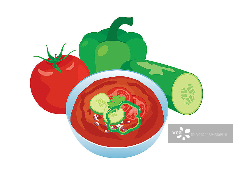 碗装蔬菜冷汤图标图片素材