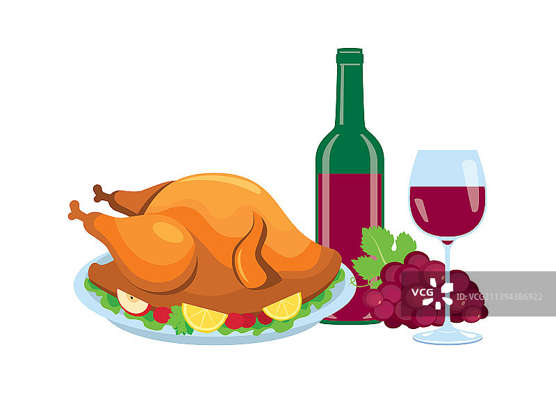 感恩节烤火鸡晚餐图片素材