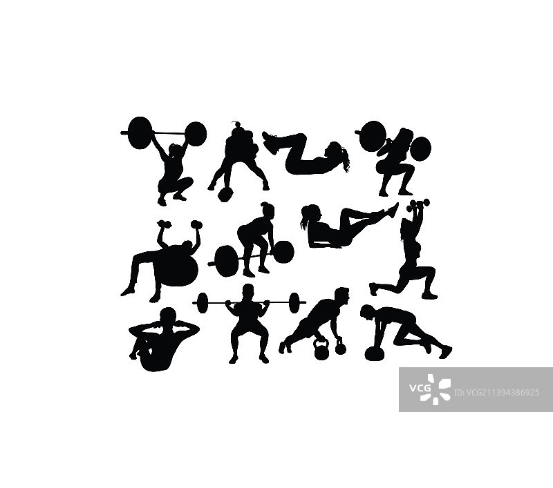 健身活动剪影图片素材