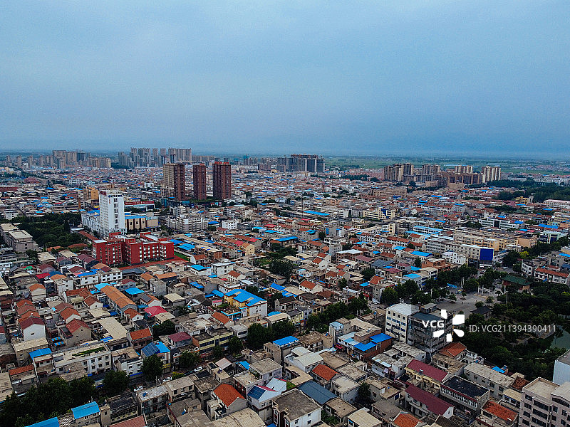 获嘉县 同盟大道 八房井购物   获嘉购物广场 航拍图片素材